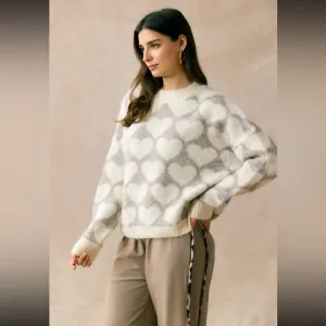 FABULOUS HEART OVERSIZED SWEATER FROM PARIS FRANCE