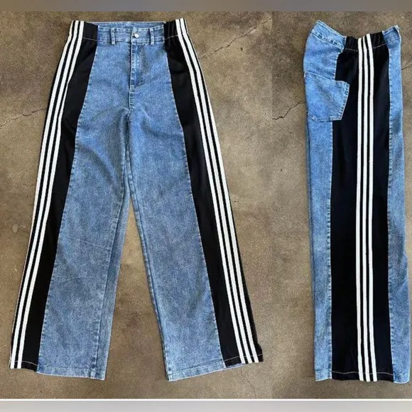 Fabulous Side striped Wide leg jeans