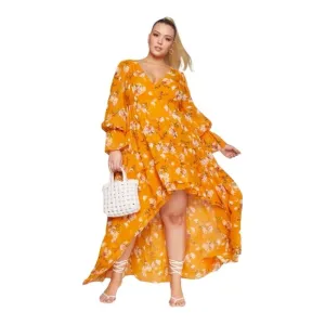 Fashion To Figure Valeria Hi-Low Floral Print Maxi Dress Size 3