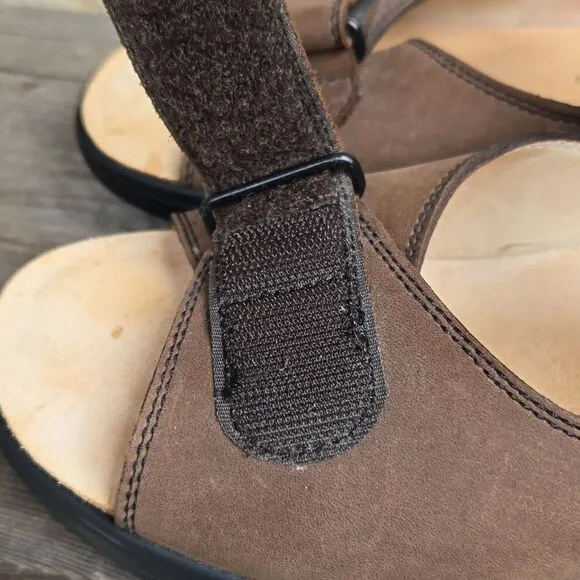 Finn Comfort Brown Leather Sandals Men's Size 10 adjustable straps Jesus