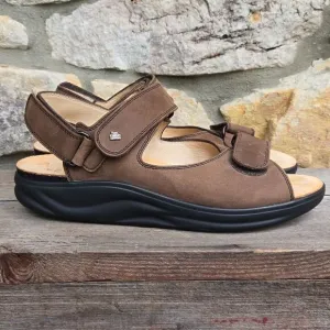Finn Comfort Brown Leather Sandals Men's Size 10 adjustable straps Jesus