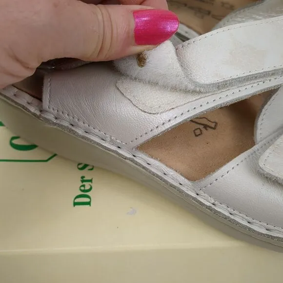 Finn Comfort Linosa Women's Sandals Size 7.5 D / 38 White Low Heel New In Box