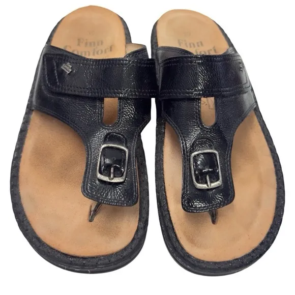 Finn Comfort Phuket Black German Sandal Size 39