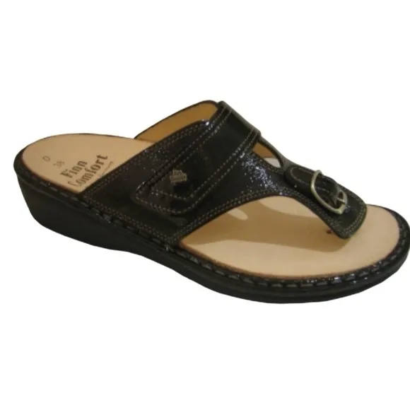 Finn Comfort Phuket Black German Sandal Size 39
