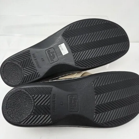 Finn Comfort Wichita Sandals Women 42D / 11 Wedge Slip On Thong Leather Metallic