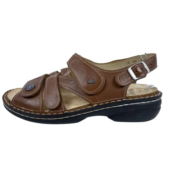 Finn Comfort Women's Gomera-S 82562 Leather Cognac German Sandals EU 39, Size 8