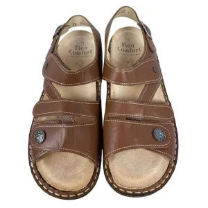 Finn Comfort Women's Gomera-S 82562 Leather Cognac German Sandals EU 39, Size 8