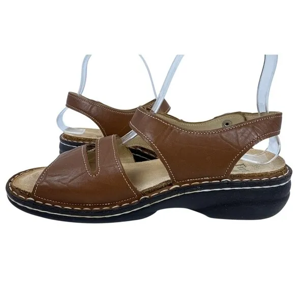 Finn Comfort Women's Gomera-S 82562 Leather Cognac German Sandals EU 39, Size 8