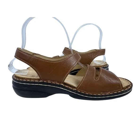 Finn Comfort Women's Gomera-S 82562 Leather Cognac German Sandals EU 39, Size 8