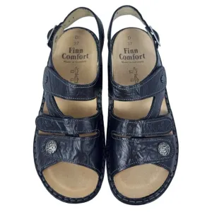 Finn Comfort Women's Gomera-S Black Leather German Sandals Size EU 37, US 6.5