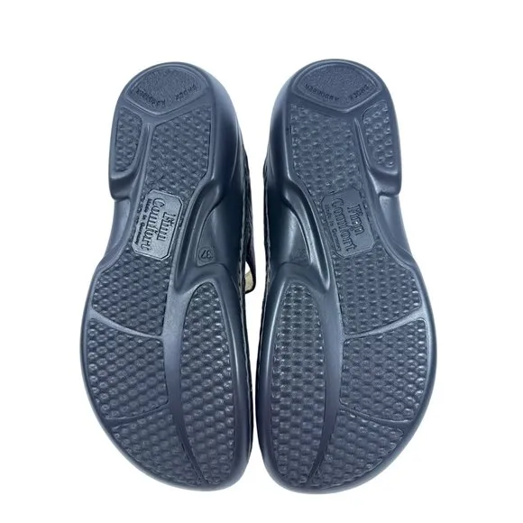 Finn Comfort Women's Gomera-S Black Leather German Sandals Size EU 37, US 6.5