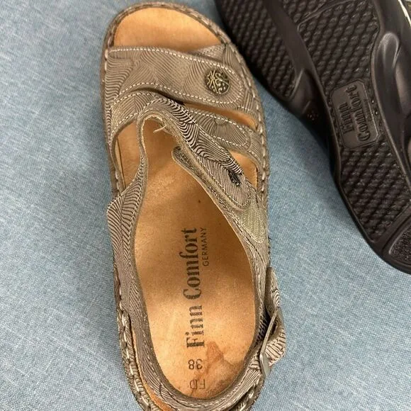Finn Comfort Gomera Sandstorm Leather Sandals Size 7.5