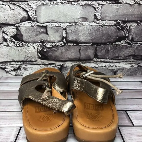 Fit Flop Gladdie Bronze Leather Tassel Gladiator Sandals Women’s Sz 11M US/43EU