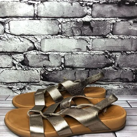 Fit Flop Gladdie Bronze Leather Tassel Gladiator Sandals Women’s Sz 11M US/43EU
