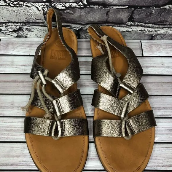 Fit Flop Gladdie Bronze Leather Tassel Gladiator Sandals Women’s Sz 11M US/43EU
