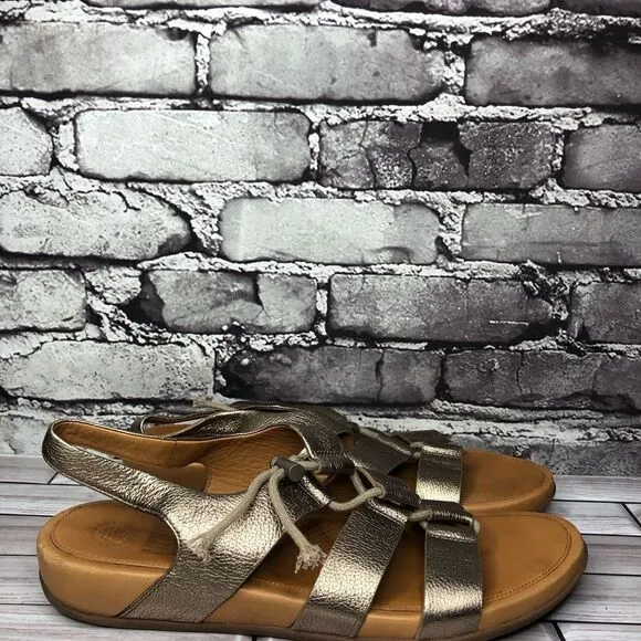 Fit Flop Gladdie Bronze Leather Tassel Gladiator Sandals Women’s Sz 11M US/43EU