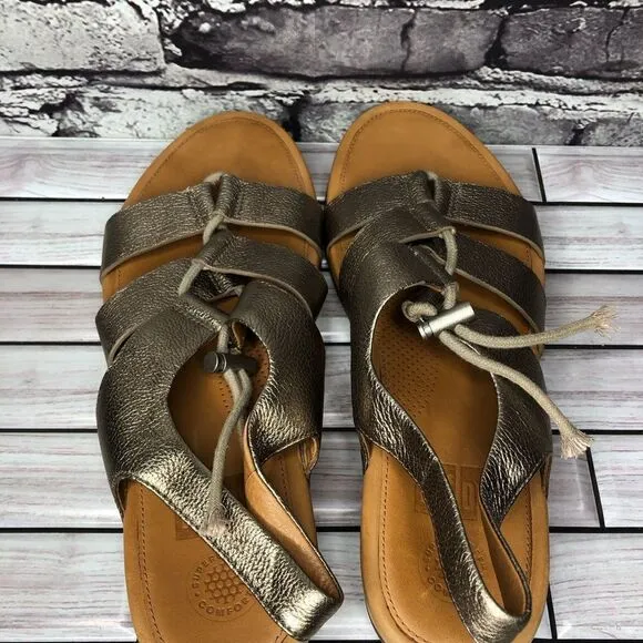 Fit Flop Gladdie Bronze Leather Tassel Gladiator Sandals Women’s Sz 11M US/43EU