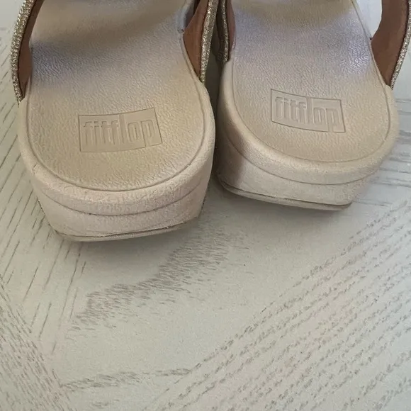 Fitflop Lulu Glitz gold shimmery slides sandal
