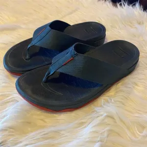 FitFlop Surfa Men's Thong Sandals Size 8 Blue Casual Summer Comfort