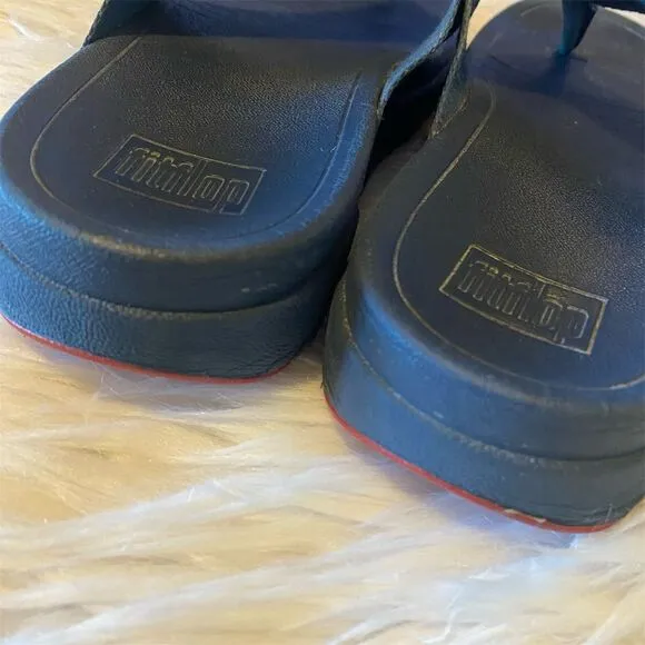 FitFlop Surfa Men's Thong Sandals Size 8 Blue Casual Summer Comfort