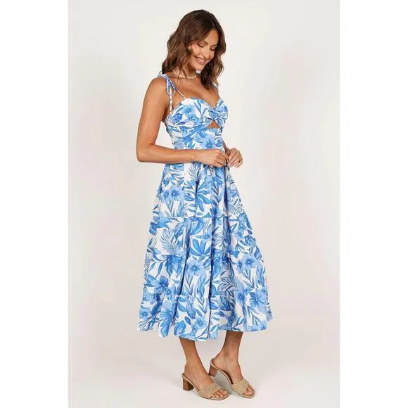 Floral Twist Midi Dress