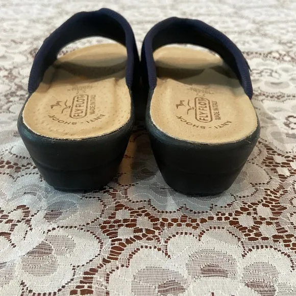 Fly Flot WOMAN'S CLOTH SLIPPER Blue-NWOT