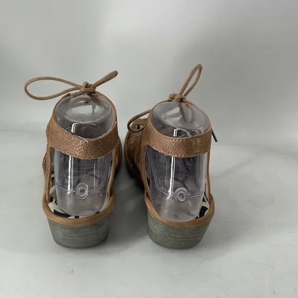 Fly London sandals Luna &amp; Camel Port Leather Sandal metallic brown sz 6.5