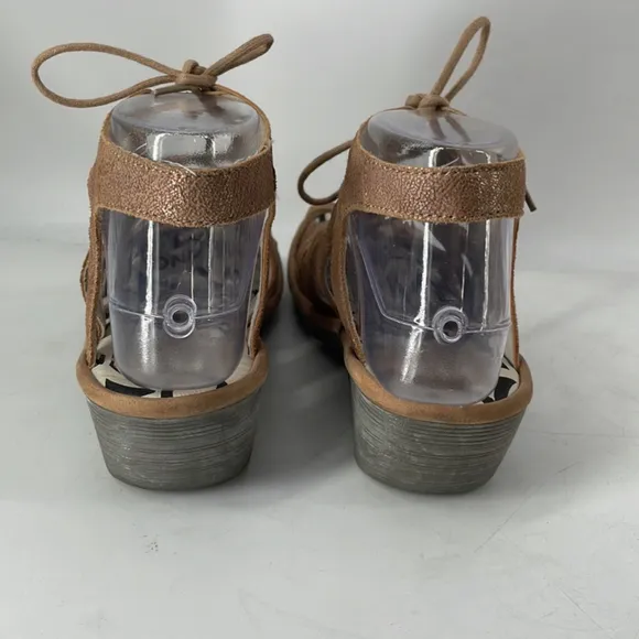 Fly London sandals Luna &amp; Camel Port Leather Sandal metallic brown sz 6.5