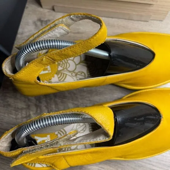 Fly London Yala Lemon Yellow Leather Sandals