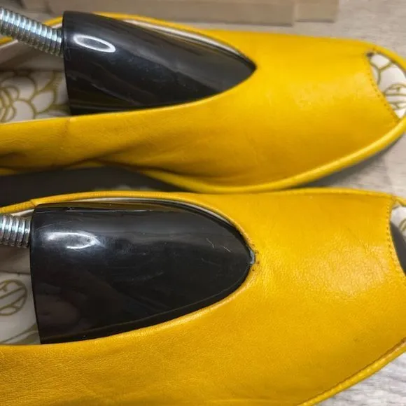 Fly London Yala Lemon Yellow Leather Sandals