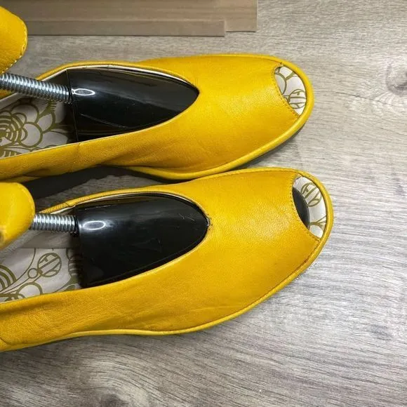 Fly London Yala Lemon Yellow Leather Sandals