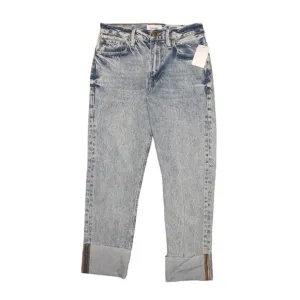 FRAME NEW $268 Le Piper Wide Cuff Crop Straight Leg Jean Richlake Size 26