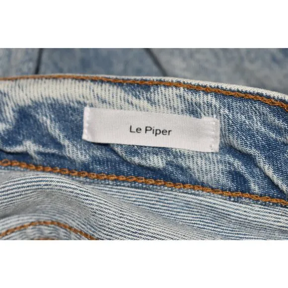 FRAME NEW $268 Le Piper Wide Cuff Crop Straight Leg Jean Richlake Size 26