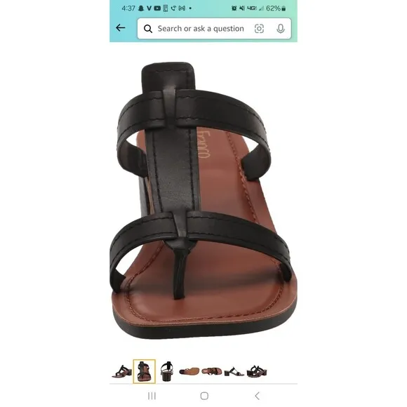 Franco Sarto Ezra Leather Heeled Sandals Women’s Size 5 Black Strappy Open Toe
