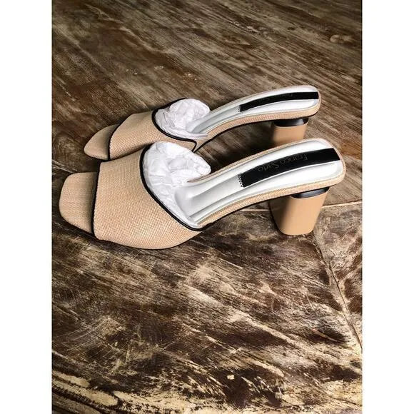 Franco Sarto Lindley Sandals Slides Beige NEW 8.5 US