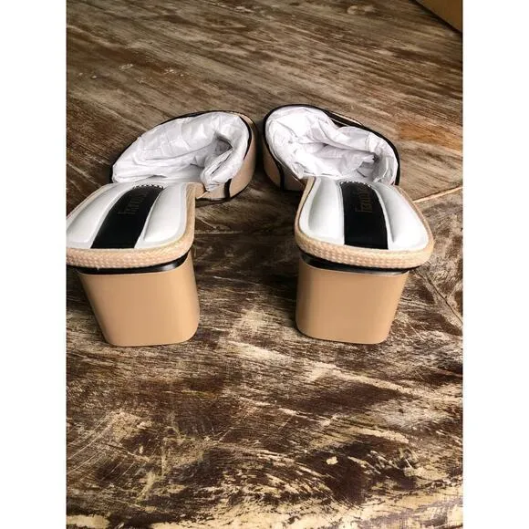 Franco Sarto Lindley Sandals Slides Beige NEW 8.5 US