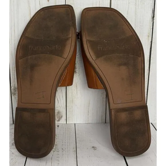 Franco Sarto Marzio Sandals Tan Gold Metal Accent US 7.5