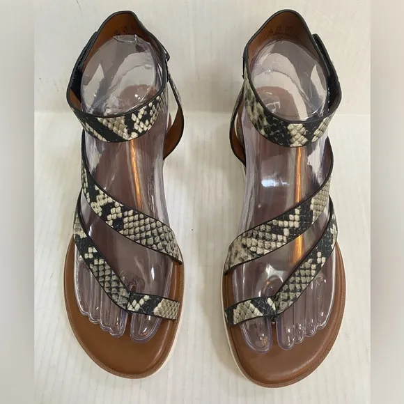 Franco Sarto Women's Daven Drappy snake print Sandals New without Box