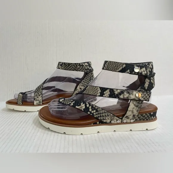Franco Sarto Women's Daven Drappy snake print Sandals New without Box