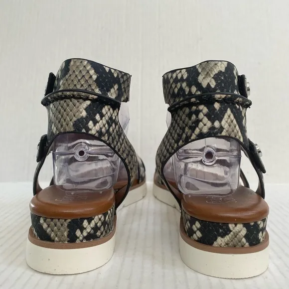 Franco Sarto Women's Daven Drappy snake print Sandals New without Box