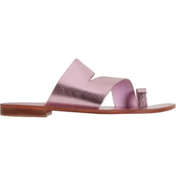 Free People Abilene Pink Leather Metallic Sparkle Open-Toe Sandals - New In Box