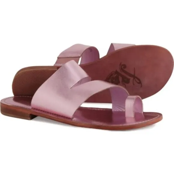 Free People Abilene Pink Leather Metallic Sparkle Open-Toe Sandals - New In Box