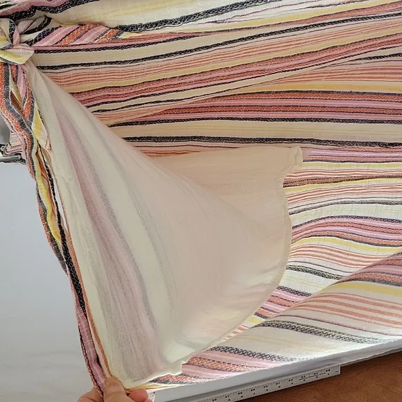 Free People Aubrey Sarong Skirt Vertical Multi Stripe Size 4