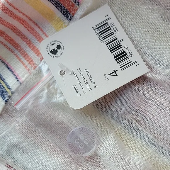 Free People Aubrey Sarong Skirt Vertical Multi Stripe Size 4