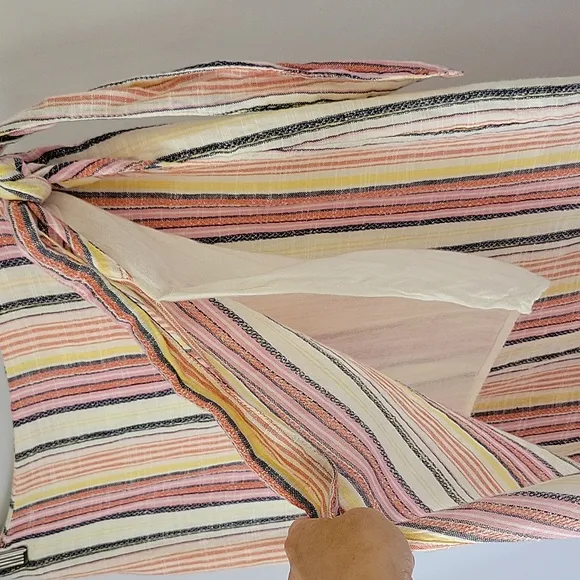 Free People Aubrey Sarong Skirt Vertical Multi Stripe Size 4