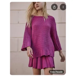 Free People Beach Kenzie 2pc Sweater &amp; Skirt Set Cactus Rose Oversized Small