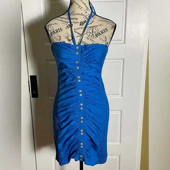 Free People Blue “Bali Babe” Mini Dress Size M