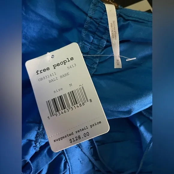 Free People Blue “Bali Babe” Mini Dress Size M