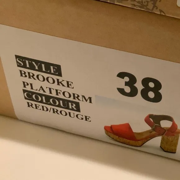 Free People Brooke Red Suede Platform Stiletto Block Cork Heel Summer Sandal 38