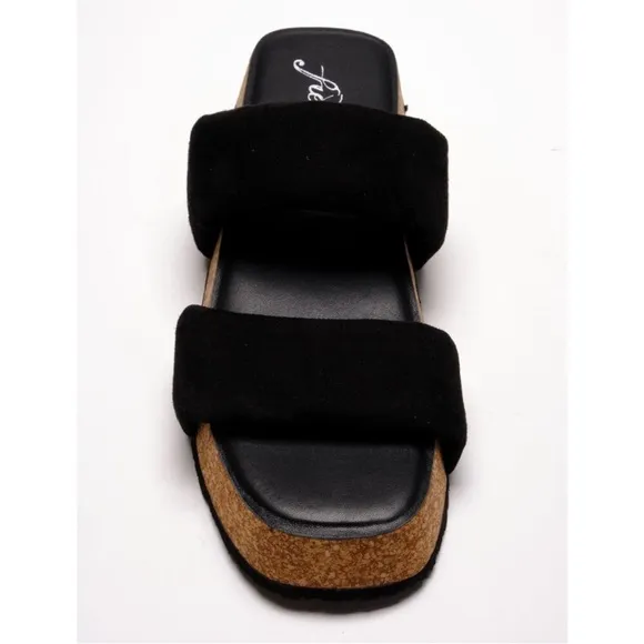 FREE PEOPLE Fairmount Flared Sandals / Black